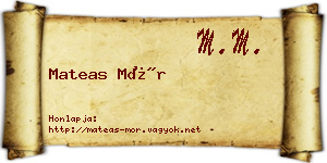 Mateas Mór névjegykártya
